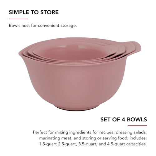 Image of KitchenAid Universal Nesting Plastic Mixing Bowls, Set of 4, 1.5 quart, 2.5 quart, 3.5 quart, 4.5 quart