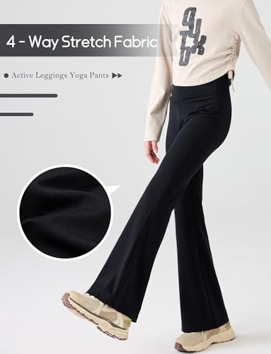 Happy Cherry Girls Yoga Pants Flare Leggings Elastic Waist Boot Cut Wide Legs Workout Legging Skin Friendly 5-14 Y 120-1702