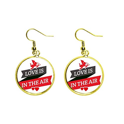 Joyas de mujer San Valentín: pendientes colgantes dorados estilo Ear Dangle