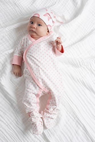 Image of monica + andy Kimono Tie Long Sleeve One Piece, 100% Organic Baby Clothes for Girls & Boys, Preemie, Newborn & Infant
