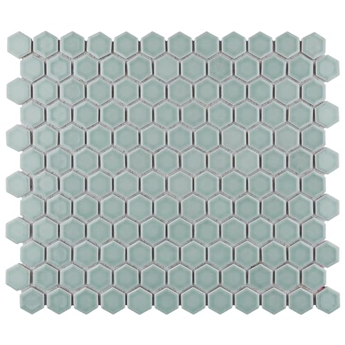 Merola Tile Tribeca 1' Hex Glossy Mist 10-1/4' x...