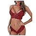 Uninevp Sexy Dessous-Set Damen Lace Erotik BH Lingerie Höhe Taille Reizwäsche Nachtwäsche Spitze Erotik Unterwäsche und Slip Reizwäsche Set Nachthemd Bodysuits Frauen Frontverschluss Babydoll Set