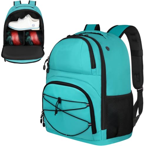 Goloni 2 Ball Bowling Backpack,Bowling Ball Bag with Shoe Compartment & Portective Foam Padded, Fits Shoes Up to US Mens Size 16 and Accessories
