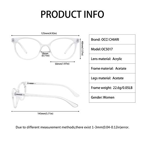 Image of OCCI CHIARI Narrow Reading Glasses Women Colorfull Cute Readers for Petite Face