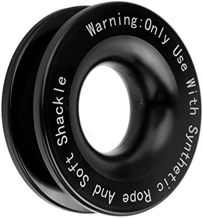Akozon Winch Recovery Ring, 41000lbs Aluminum Winch Snatch Recovery Ring For 7/16in 1/2in Soft Shackle with 3/16in 1/4in 3/8in Rope (Black)