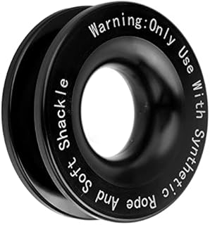 Akozon Winch Recovery Ring, 41000lbs Aluminum Winch Snatch Recovery Ring For 7/16in 1/2in Soft Shackle with 3/16in 1/4in 3/8in Rope (Black)