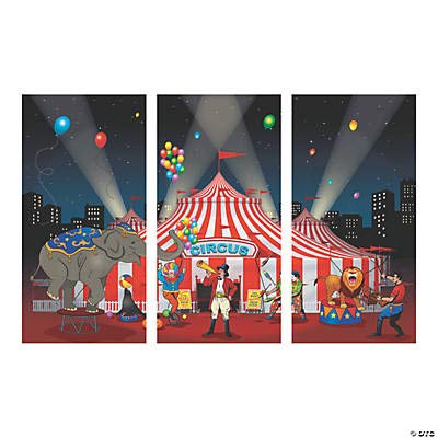 Fun Express Circus Big Top Tent Banner - 9 Feet Long - Carnival Birthday Party Decor and Supplies - VBS Vacation Bible School Supplies/Decor
