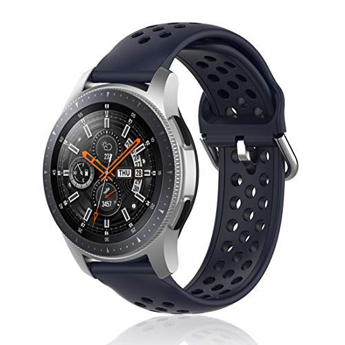 Laband Band Compatible with Samsung Galaxy Watch 3 45mm, 22mm Silicone Breathable Bands Replacement for Sumsung Galaxy Watch 46mm / Gear S3 Frontier, Classic Watch
