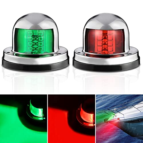 Nilight Marine Boat Navigation Light 2PCS 8LED Red Green LED Port Starboard Signals Bow Lights 12V Waterproof for Skeeter Yacht Pontoon Speedboat Sailboats Fishing Boats by Nilight - Used condition - US$15.35