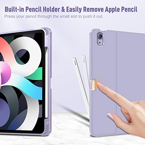FINTIE Tastatur Hülle für iPad Air 11 Zoll M3 (2025)/M2 (2024), iPad Air 5. Generation 2022/4. Gen 2020 10.9 Zoll mit Stifthalter, magnetisch Abnehmbarer Deutscher Tastatur mit Touchpad, Violett