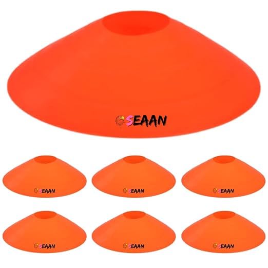 ADVANCE Disc Cones Set Plastic Cones Marker Mini Space Markers Discs for Football, Soccer, Baseball, Agility, Field Sports, Kids Footwork Training, Practice Drills etc (Pack of 6) (Orange)-image-31