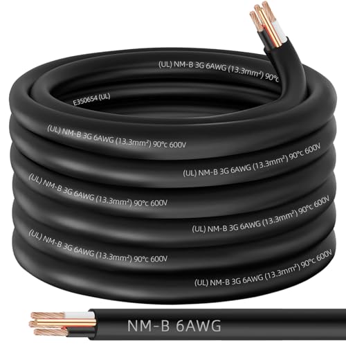 NM-B 6/3 NM-B Cable with Ground, 35ft, 6 AWG Copper