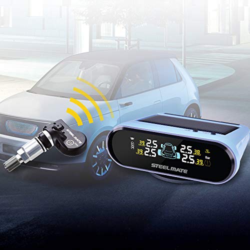 Zwbfu TPMS Sistema de monitoramento da pressão dos pneus Display de energia solar 4 sensores interno