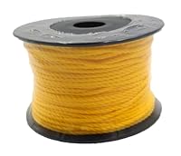 Abio Maurerschnur 100m Gelb Polyethylen Ø 2 mm Knotenfest Reißfest Belastbar Richtschnur auf Spule Bauschnur Lotschnur Pflasterschnur Gelb 1x100m