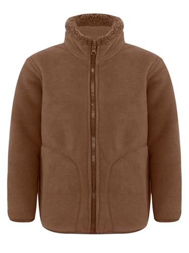 Jugaoge Boys Girls Winter Warm Fleece Lined Jacket Casual Long Sleeve Sweatshirt Zipper Coat Outerwear