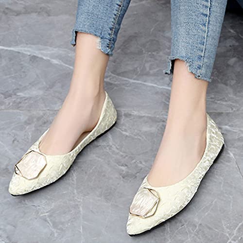 Women's Low Block Chunky Heels Dress Shoes Pointed Toe Soft Dress Wedding Shoes for Party Office Work Shoes Ballet Flats Shoes for Women Dressy4