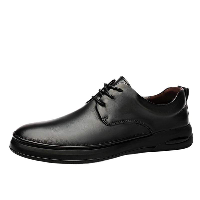 Breathable Leather Oxford Dress Shoes Mens Lace Up Slip Resistant Rubber Sole Formal Party Shoes