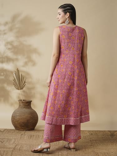 Image of Globus Women Kurta Sets (GS564948 Pink S)