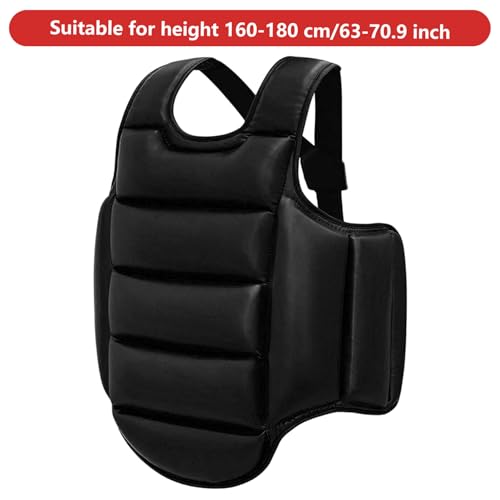Lawnrden Boxing Body Protector, Reversible Chest Protector, Adjustable Taekwondo Sparring Gear, Sponge Boxing Training Equipment Black & White |Chest Rib Guards