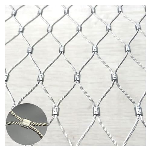 Wytrzymała elastyczna siatka linowa ze stali nierdzewnej, 12 cm, 2 mm, ochrona bezpieczeństwa dla drobiu, ogrodu, farmy i boiska do piłki nożnej, ogrodzenie zewnętrzne (0,7 x 20 m)