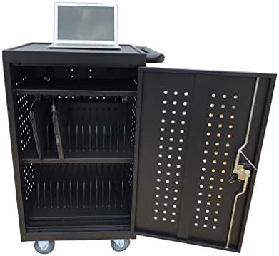 ALT Technology 30-Bay Mobile School Charging Cart Station for Chromebook, Tablet and Laptop Computer with Power Strip Included, Assembly Required 1001 Black