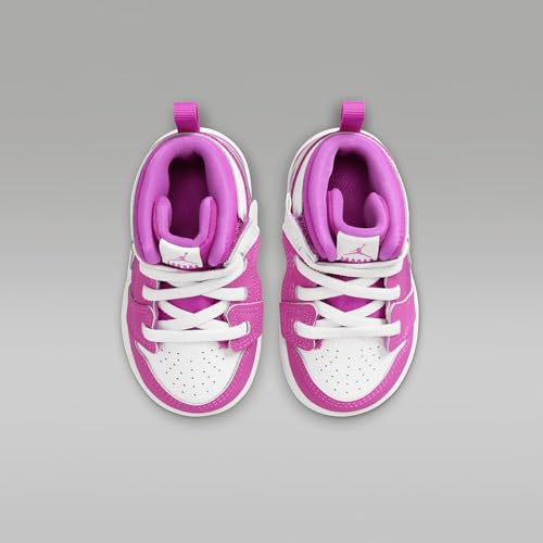 Jordan 1 Mid RM EasyOn Baby/Toddler Shoes (FQ1283-601, Fire Pink/White) Size 44