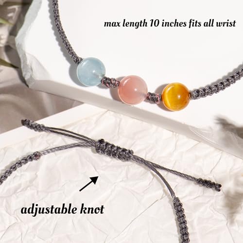HarmonyGuard Crystal Energy Bracelets Set - Wealth, Emotional Support & Protection Hand-Knotted Rope with Natural Gemstones, Adjustable for Women Men. (Soul Tide Knot) 7