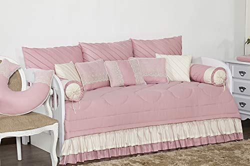 Kit Cama Baba Louise - 10 Pecas - 200 Fios, Batistela Baby, ROSE