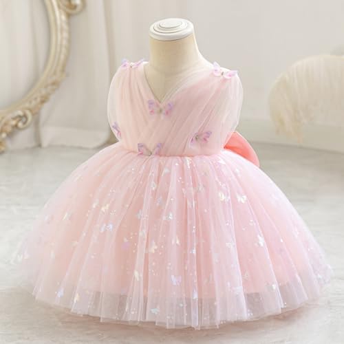 OBEEII Baby Girls Birthday Party Dress Princess 3D Butterfly Sequin Tulle Tutu Dress Toddler Pageant Formal Prom Dance Gown3