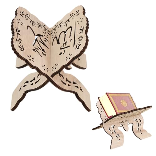 Support coran en bois de Coran - Décoration de Ramazan - Support de livre Ramadan - Décoration de bibliothèque Ramadan - Décoration de fête de l'Aïd avec motif décoratif