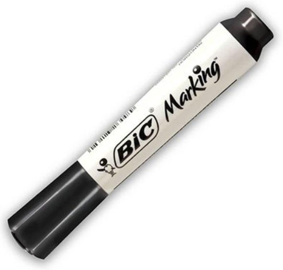Pincel Marcador de Quadro Branco BIC Marking, Preto, Recarregável, Ponta Redonda e Resistente, 904204, 1 Unidade
