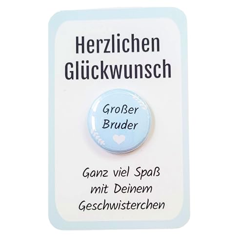 Liebevoller Großer Bruder Button als Geschwister Geschenk zur Geburt -...