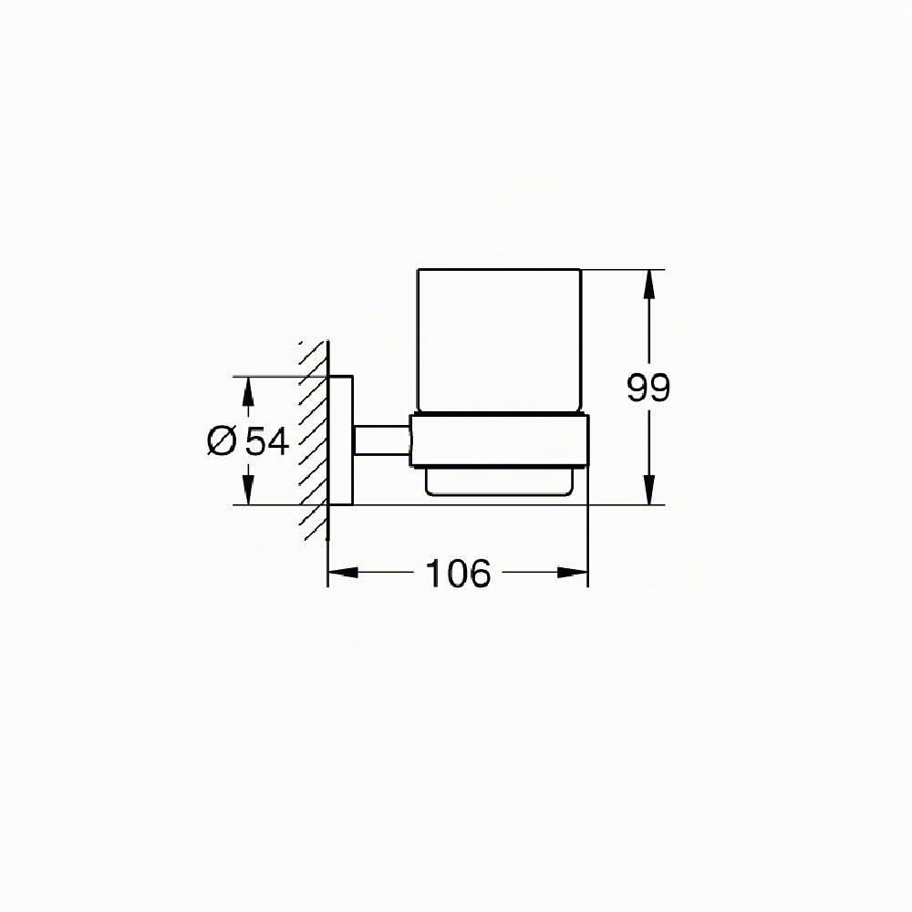 GROHE 40447001 Essentials Cadre Support avec Verre Argent