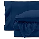 Bare Home Super Soft Fleece Sheet Set - Twin Size - Extra Plush Polar Fleece, Pill-Resistant Bed Sheets - All Season Cozy Warmth, Breathable & Hypoallergenic (Twin, Dark Blue)