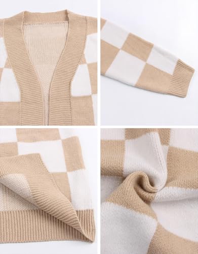 Image of Alsol Lamesa Women's Long Sleeve Cute Cardigan Sweaters V Neck Open Front Ribbed Knit Heart Sweater Coat