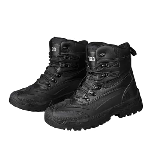 Botas Militares Para Homens, Botas Táticas Leves Masculinas Plus Size De Cano Alto Com Cadarço, Botas De Caminhada Redondas Do Dedo Do Pé Da Forma Impermeável Do Deslizamento (Color : Black, Size :