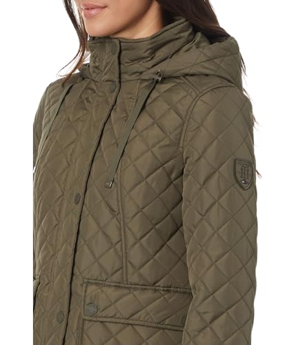 Tommy Hilfiger Women's Quilted Jacket Contrast Snaps Button Down Jacket3