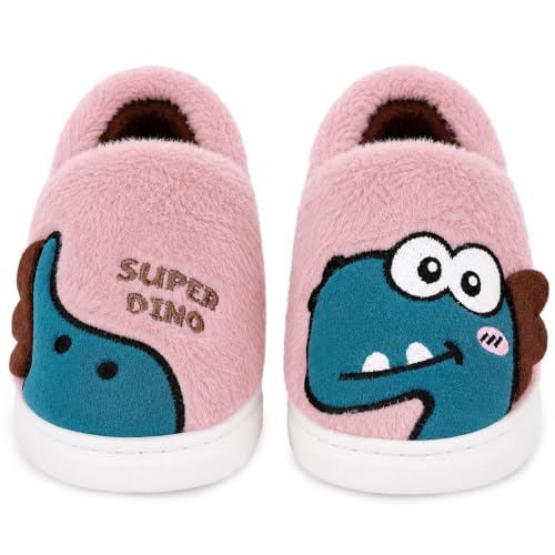 Pantoufles dinosaures chaudes en polaire pour enfants filles et garçons