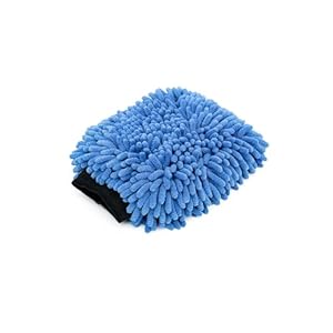 The Rag Company – Premium Chenille Microfiber Knobby Wash Mitts – Perfect for Car Washing and Detailing; Scratch-Free, Lint-Free, Double-Sided, Plush, and Absorbent; Blue (2-Pack)