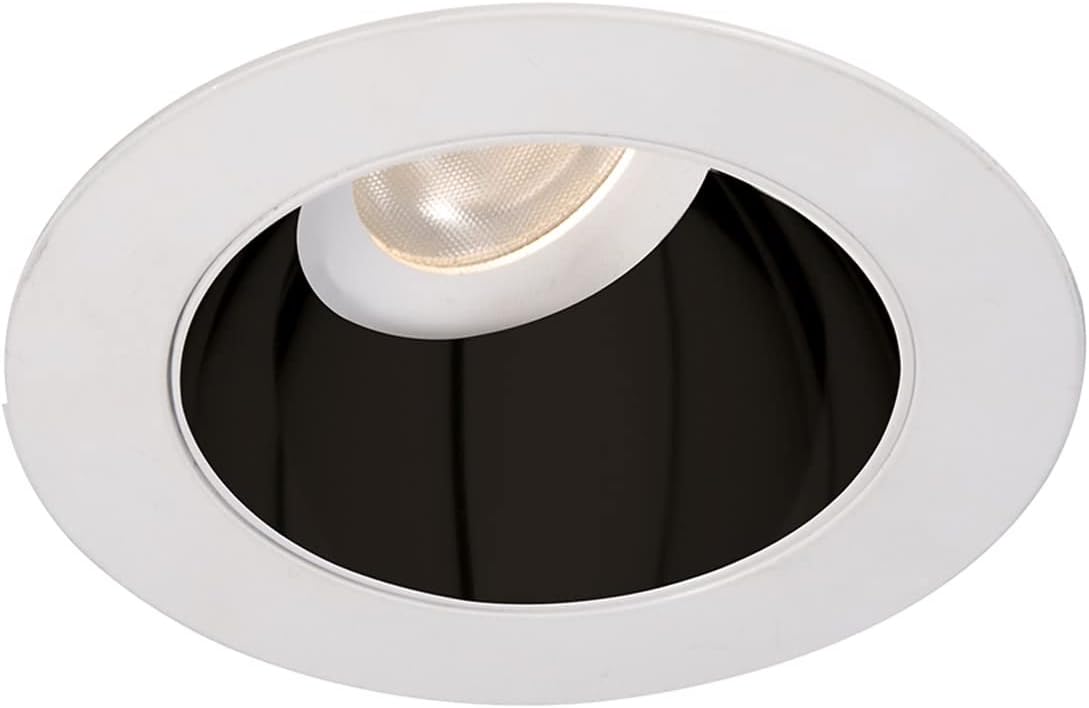 WAC Lighting HR3LEDT318PN840BWT Tesla Pro 3.5" LED Round 0-30 Degree Adjustable Trim with Light Engine 4000K Narrow Beam, Black White