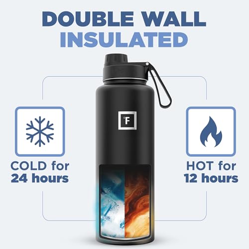 Image of IRON FLASK Camping & Hiking Hydration Flask with Spout, Wide Mouth Insulated Stainless Steel Sports Water Bottle - 40 oz Cotton Candy