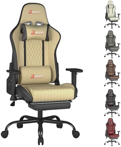 Video Game Chair with Footrest Ergonomic Comfortable Gaming Offic...