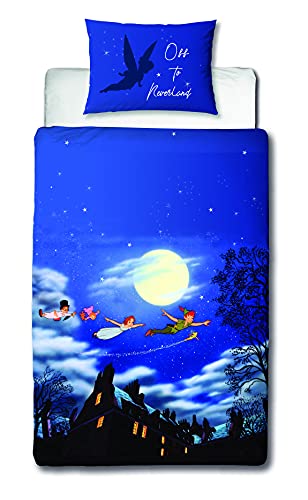 Character World - Housse de couette en polycoton double face - Motif Peter Pan - avec taie d'oreiller assortie