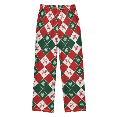 Christmas Pajama Pants Snowflake Christmas Red Long Sleep Pants Lounge Bottoms2
