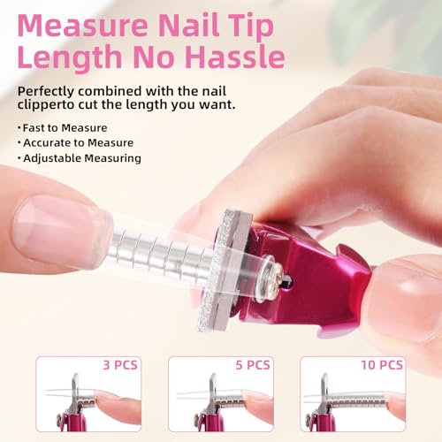 Upgade Acryl Nagelknipser Gelnägel Set, Tip Cutter mit Magnete Nagelfeile Stahl Push, Edelstahl Falsche Nagelknipser, Nagelknipser für Acrylnägel, Professionelle Nagelknipser für Home Nail Art