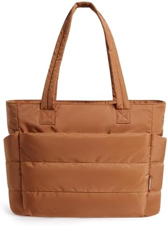 BAGSMART Puffy Tote Bag for Women, Lightweight Work Tote Handbag