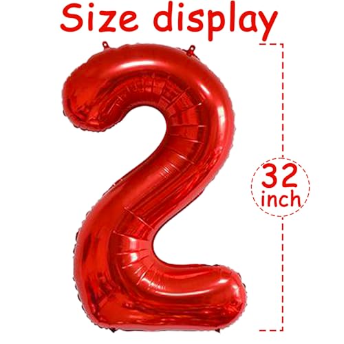Image of 2026 Foil Number Balloons, Red, 32 Inch | Huge Foil Number 2026 Balloons Nude, Birthday Party,Happy New Year Eve, Graduation, Christmas Decorations