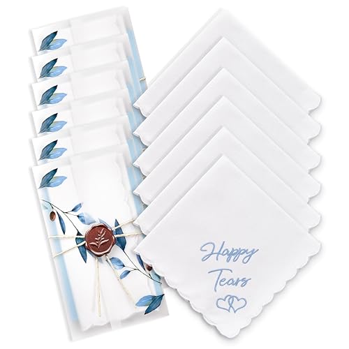 Image of Mother Of The Bride Gifts Something Blue For Bride On Wedding Day Handkerchief