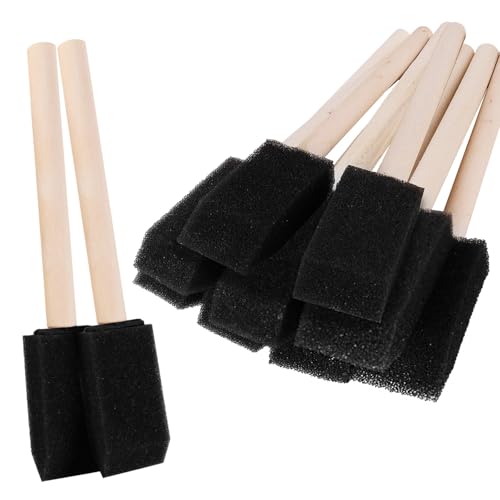 ​​ZUFECY Foam Paint Brushes 18-Pack​​ - 1" Wood Handle Sponge Applicators for Acrylics, Stains, Varnishes & Crafts