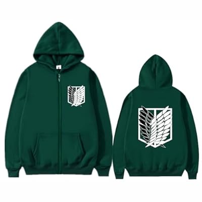 zhedu Aot Sudadera con Capucha Y Cremallera De Anime para Exteriores Informal Chaqueta De Manga Larga Popular De Moda Estilo Japonés Harajuku Y2k (Color 01,S) | Ya disponible en tu tienda friki favorita! En mundofriki.es!